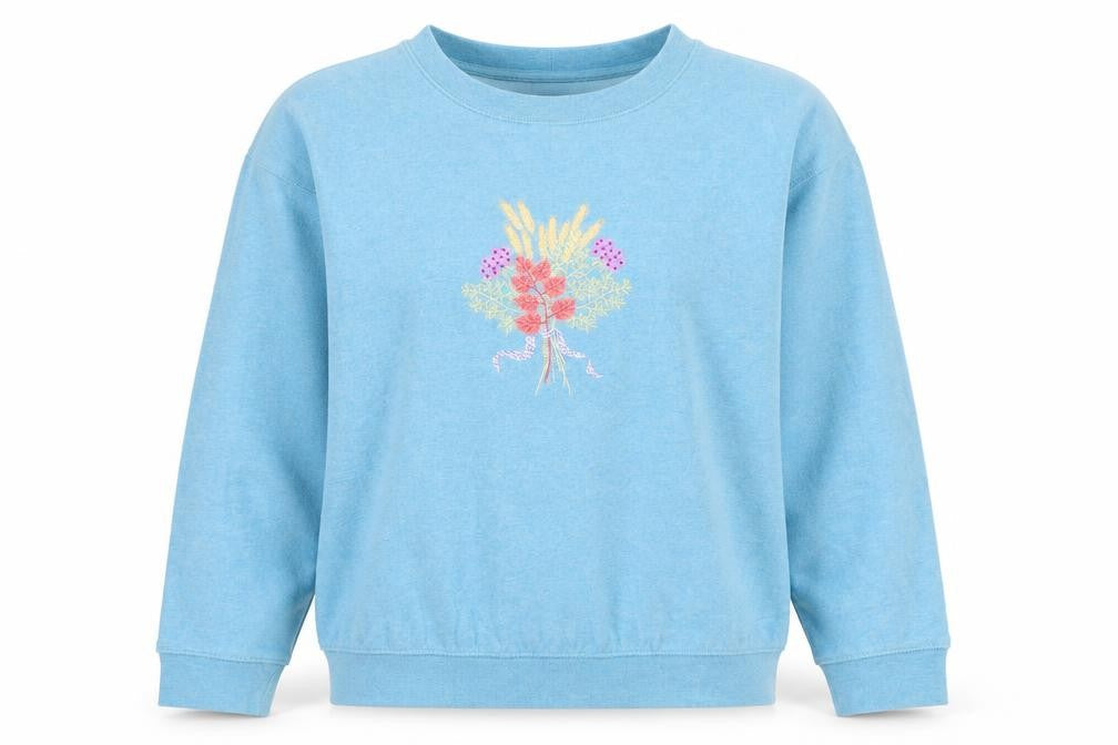 Damart Women’s Blue Embroidered Pullover Sweatshirt Size 12/14