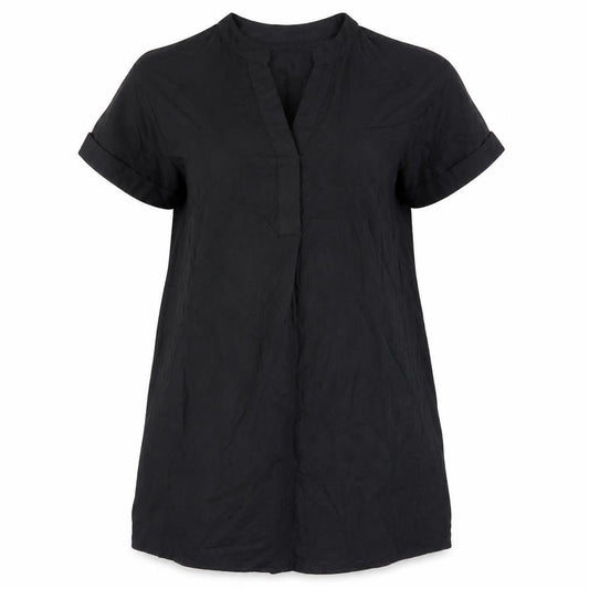 H&M Women’s Black Shift Dress Size S Short Sleeve Collared Viscose