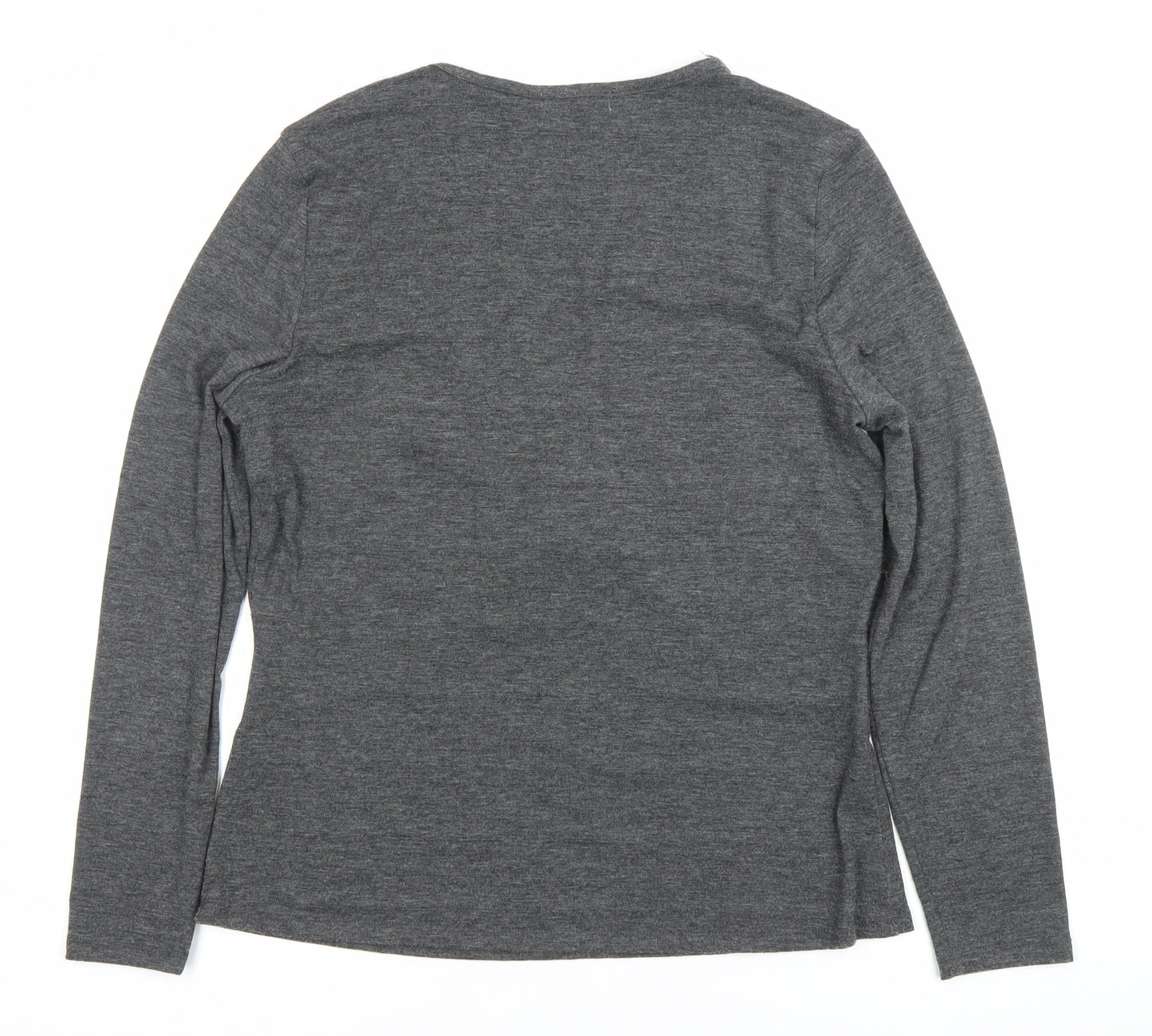 Oscar B Women’s Grey Wrap Blouse Size 14 Long Sleeve Buckle Detail
