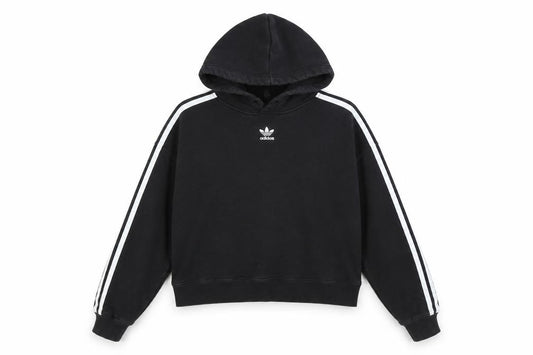 Adidas Womens Black Hoodie UK 10 Pullover Cotton Long Sleeve