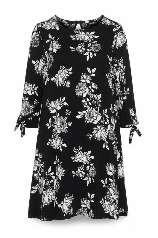 Debenhams Women’s Black Floral Shift Dress Size 12 Knee Length
