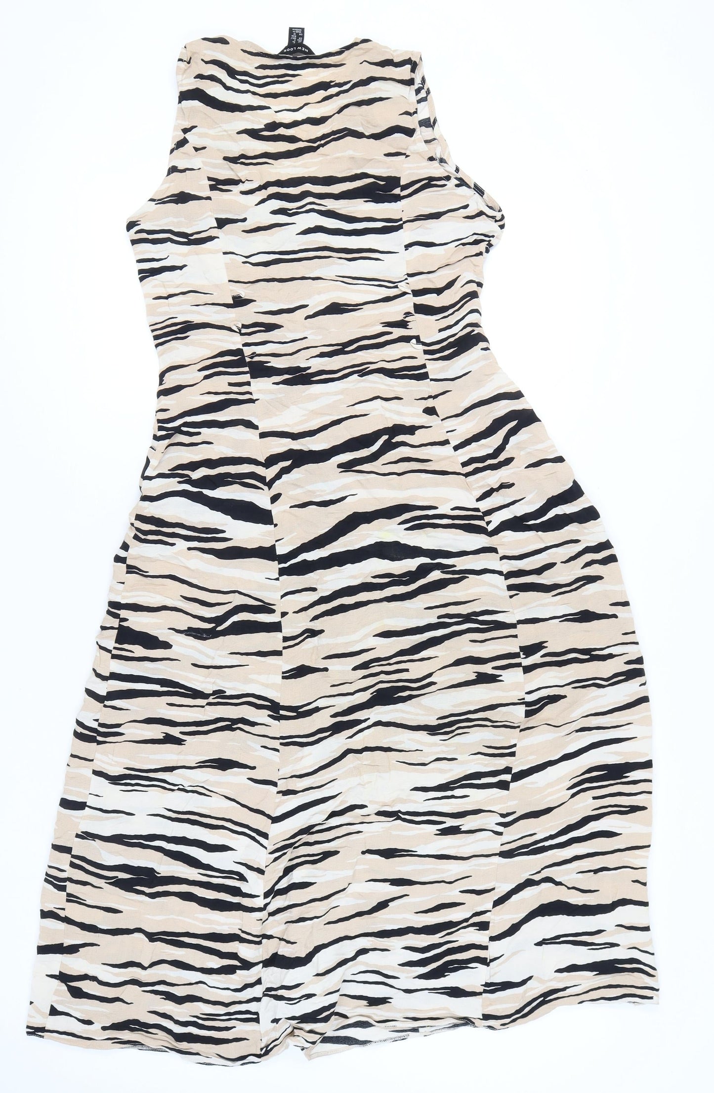 New Look Women’s Beige Animal Print Shirt Dress Size 8
