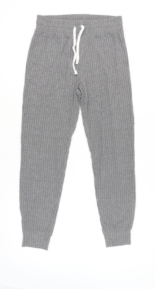 Garage Women’s Grey Jogger Trousers Size S Elastic Waist Knit