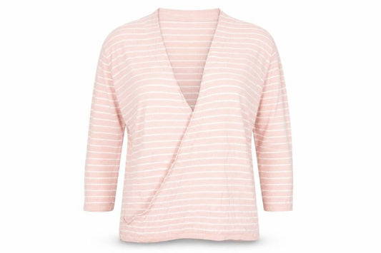 Paul Costelloe Women’s Pink Striped Linen Cardigan L V-Neck