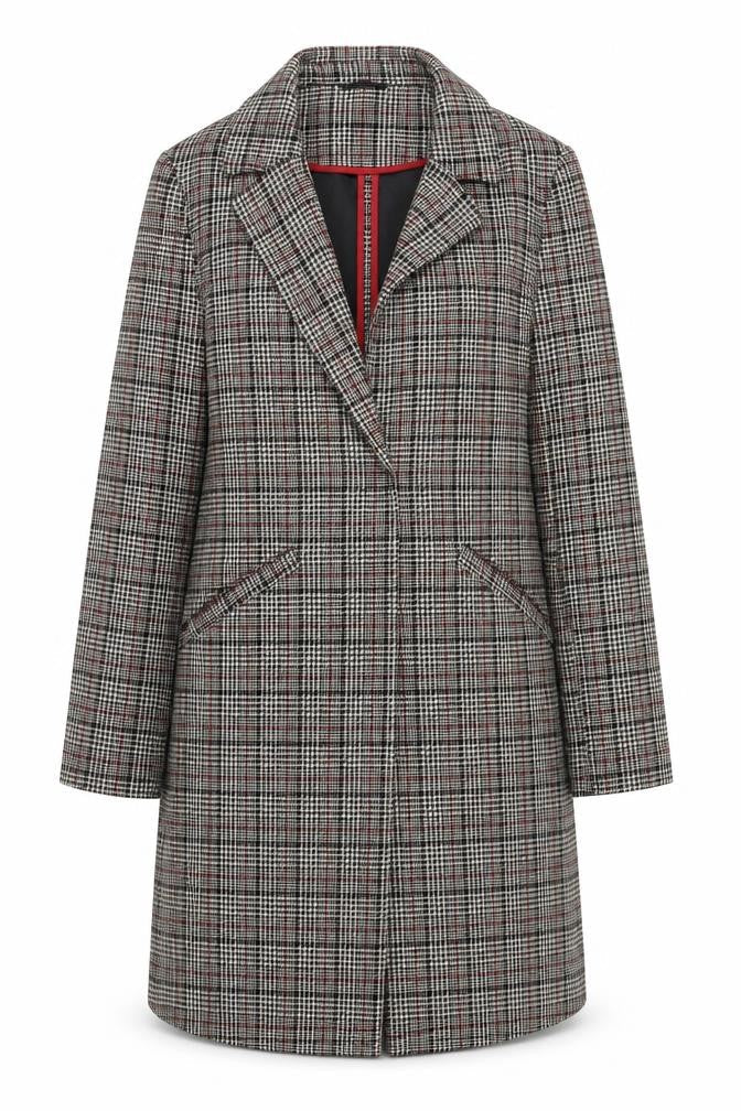 Primark Women’s Multicoloured Checked Mid-Length Overcoat Size 10
