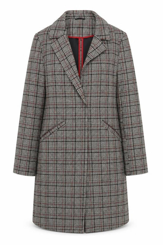 Primark Women’s Multicoloured Checked Mid-Length Overcoat Size 10