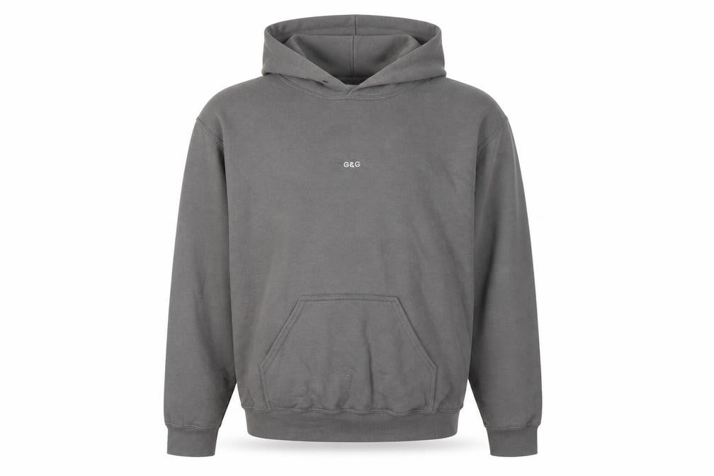G&G Men's Grey Pullover Hoodie Small Regular Fit with Logo