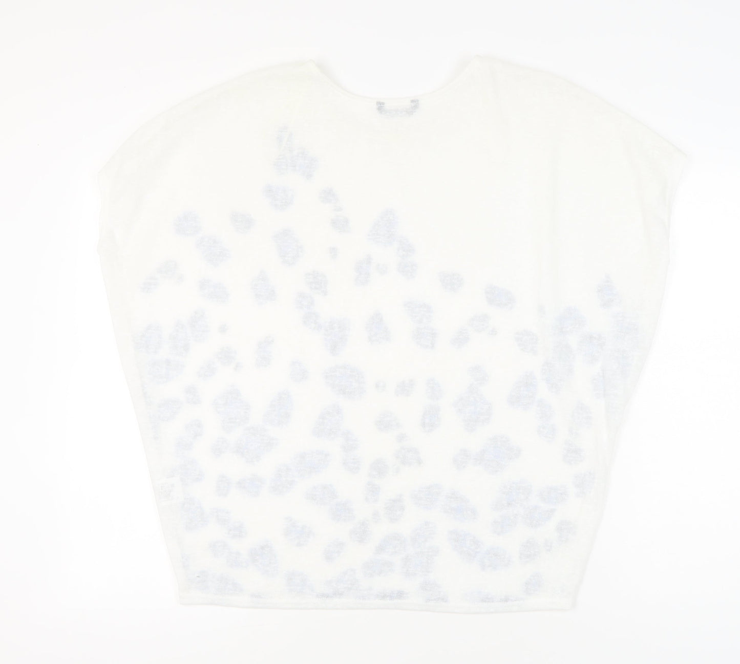 Roman Women’s White Leopard Print T-Shirt Size 16 Casual Spring