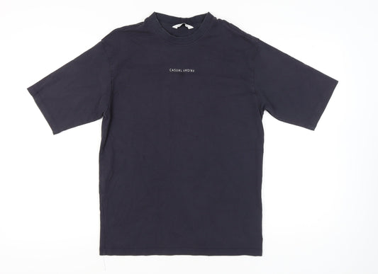 Casual Friday Men's Blue Cotton Crew Neck Short Sleeve T-Shirt M