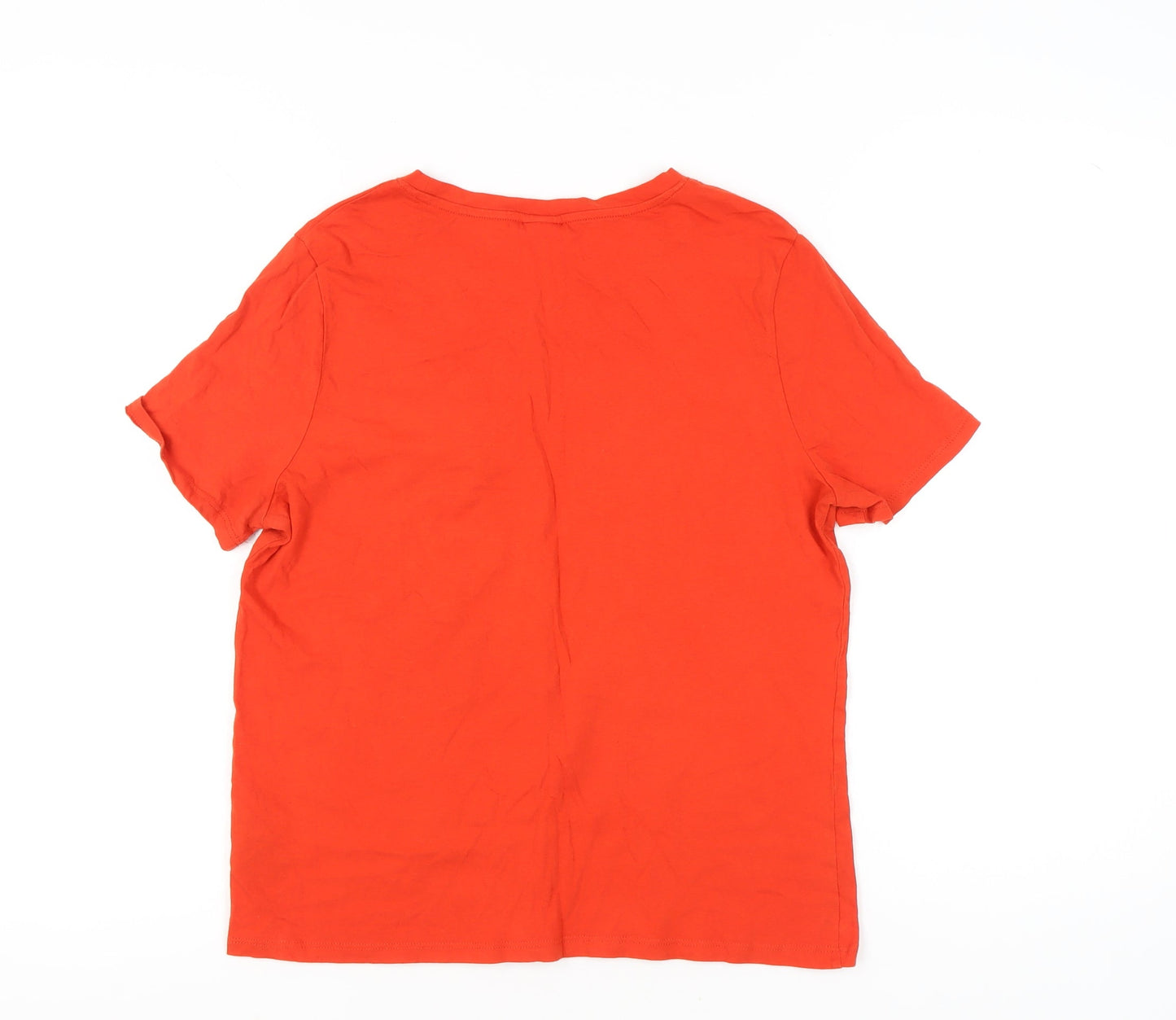 H&M Womens Red Cotton Embroidered Fruit T-Shirt Size M