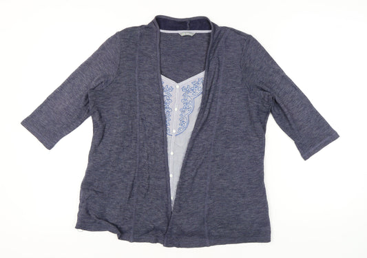 Marks and Spencer Women’s Blue Cardigan UK 18 3/4 Sleeve Knit