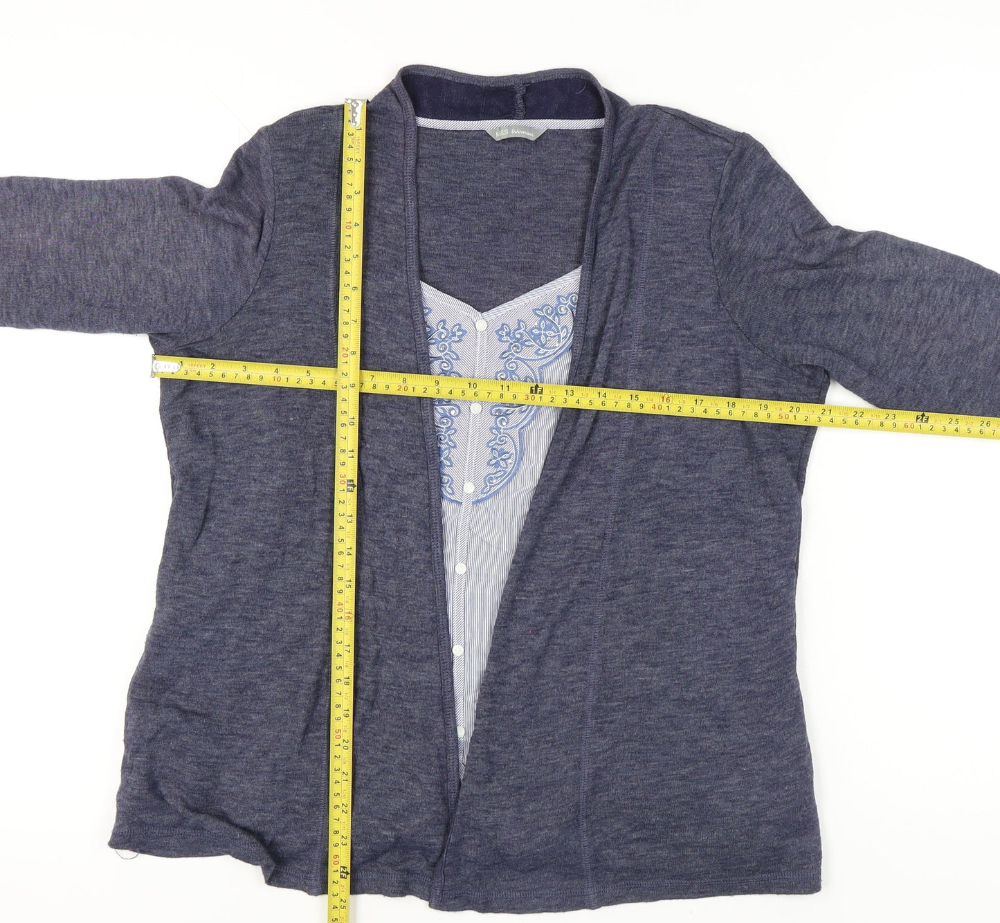 Marks and Spencer Women’s Blue Cardigan UK 18 3/4 Sleeve Knit