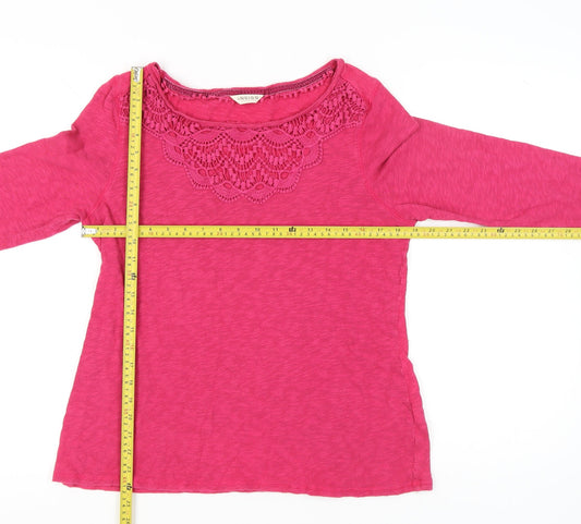 Marks and Spencer Women’s Pink Cotton Crochet Tunic Blouse UK 14