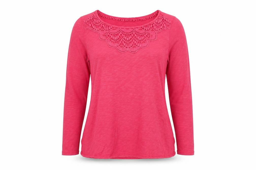 Marks & Spencer Women’s Pink Cotton Crochet Tunic Blouse UK 14