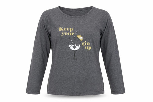 Pour Moi Womens Grey Size 10 Long Sleeve Funny Quote T-Shirt
