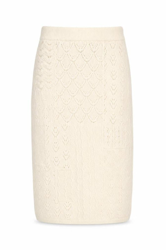 Marks & Spencer Women's Ivory Knit Pencil Skirt Size S Acrylic Blend