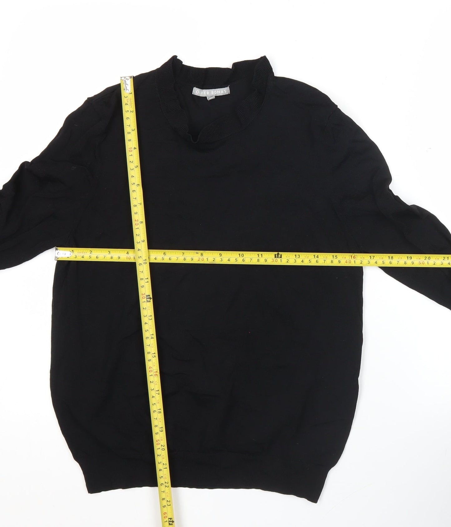 Oliver Bonas Womens Black Size 12 Pullover Jumper Mock Neck Knit