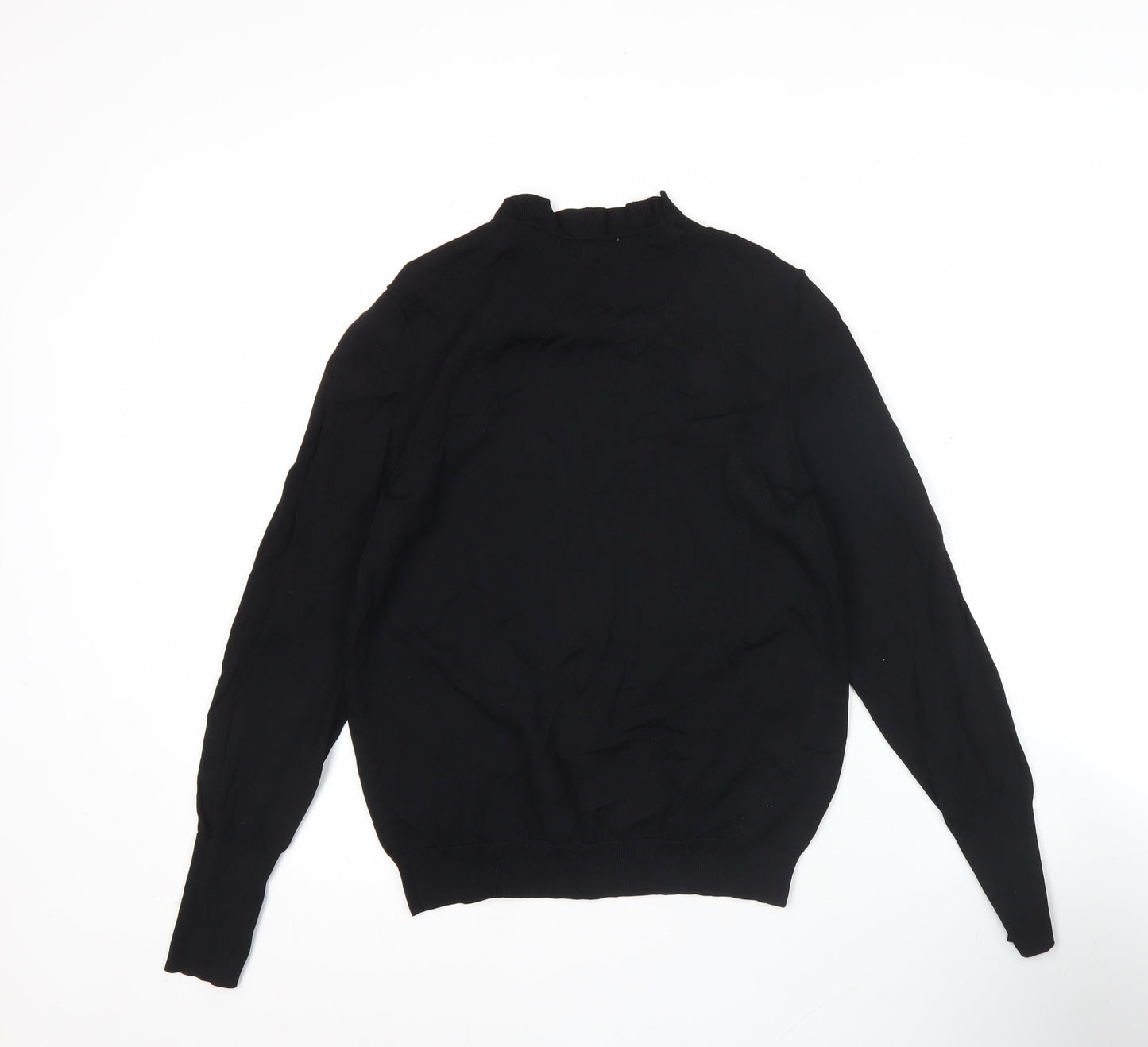 Oliver Bonas Womens Black Size 12 Pullover Jumper Mock Neck Knit