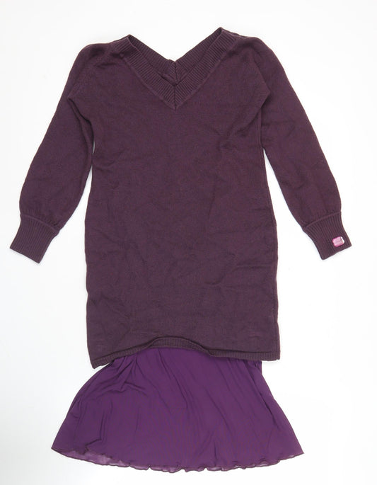 Guess by Marciano Women’s Purple Merino Wool Tunic Jumper Size 8