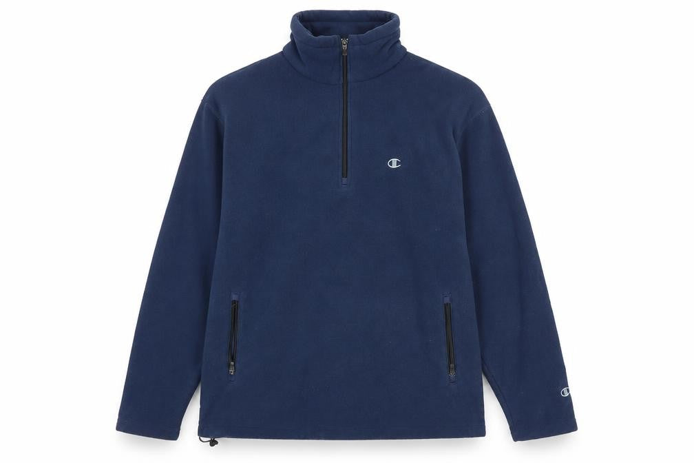 Champion Mens Blue Fleece Sweatshirt L High Neck Pullover