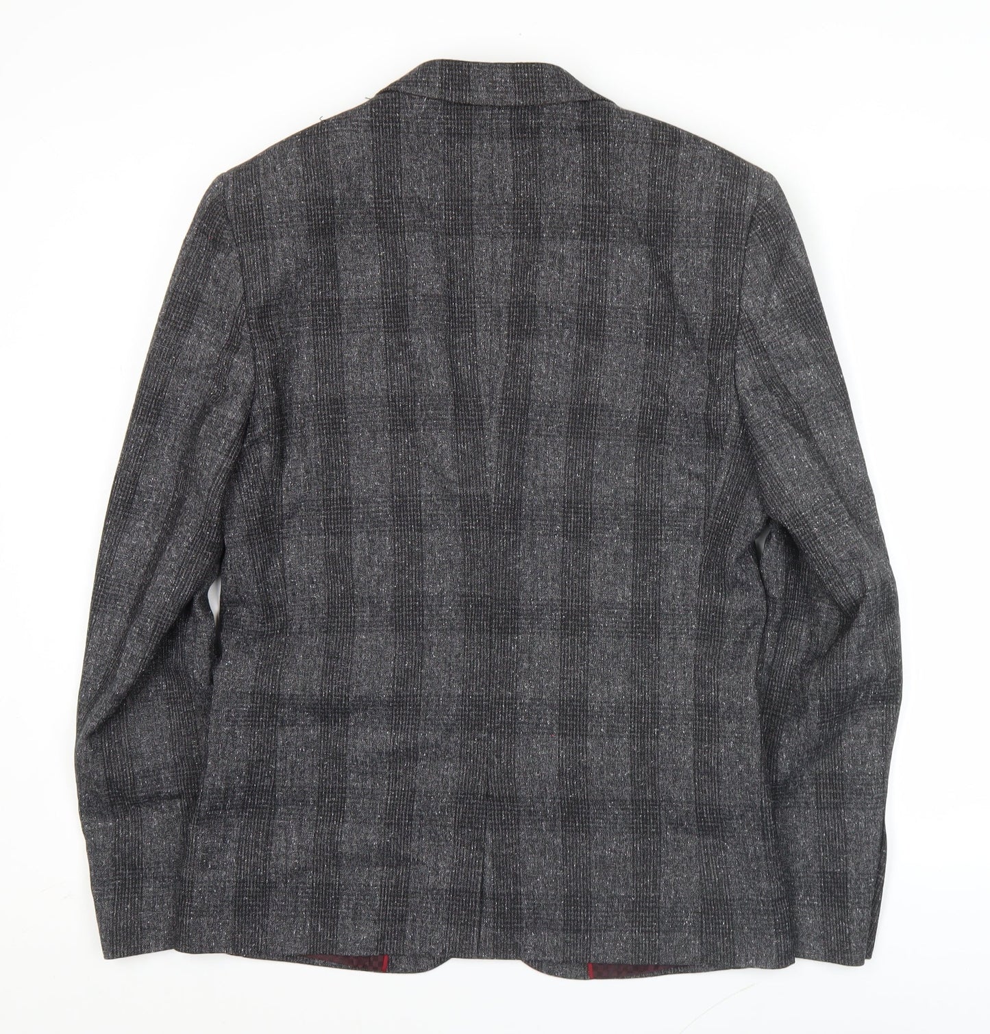 River Island Men's Grey Check Blazer Jacket 38R Regular Fit