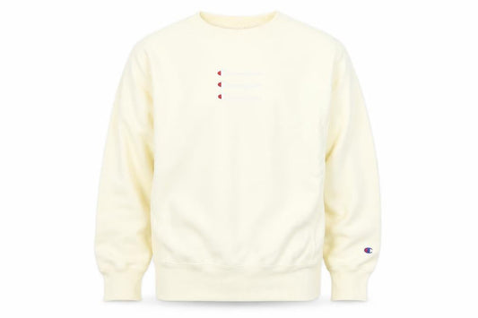 Champion Men’s Ivory Medium Pullover Sweatshirt Crew Neck Logo