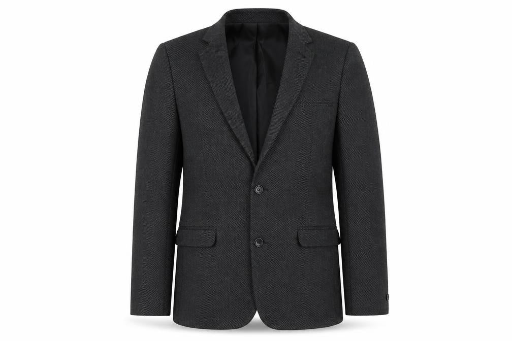 ASOS Men Grey Slim Fit Herringbone Blazer Jacket 38 Chest
