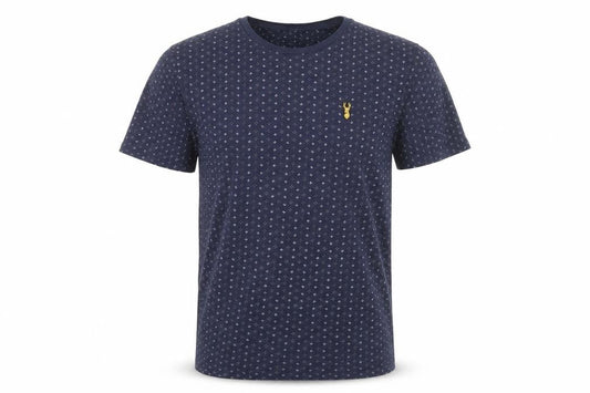 Next Men’s Blue Geometric Cotton Crew Neck T-Shirt Size S