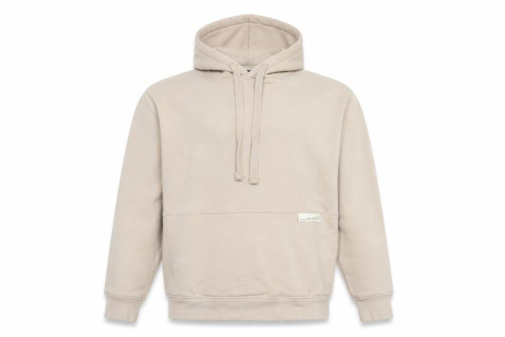 Pull&Bear Men’s Beige Pullover Hoodie M Regular Fit Cotton Blend