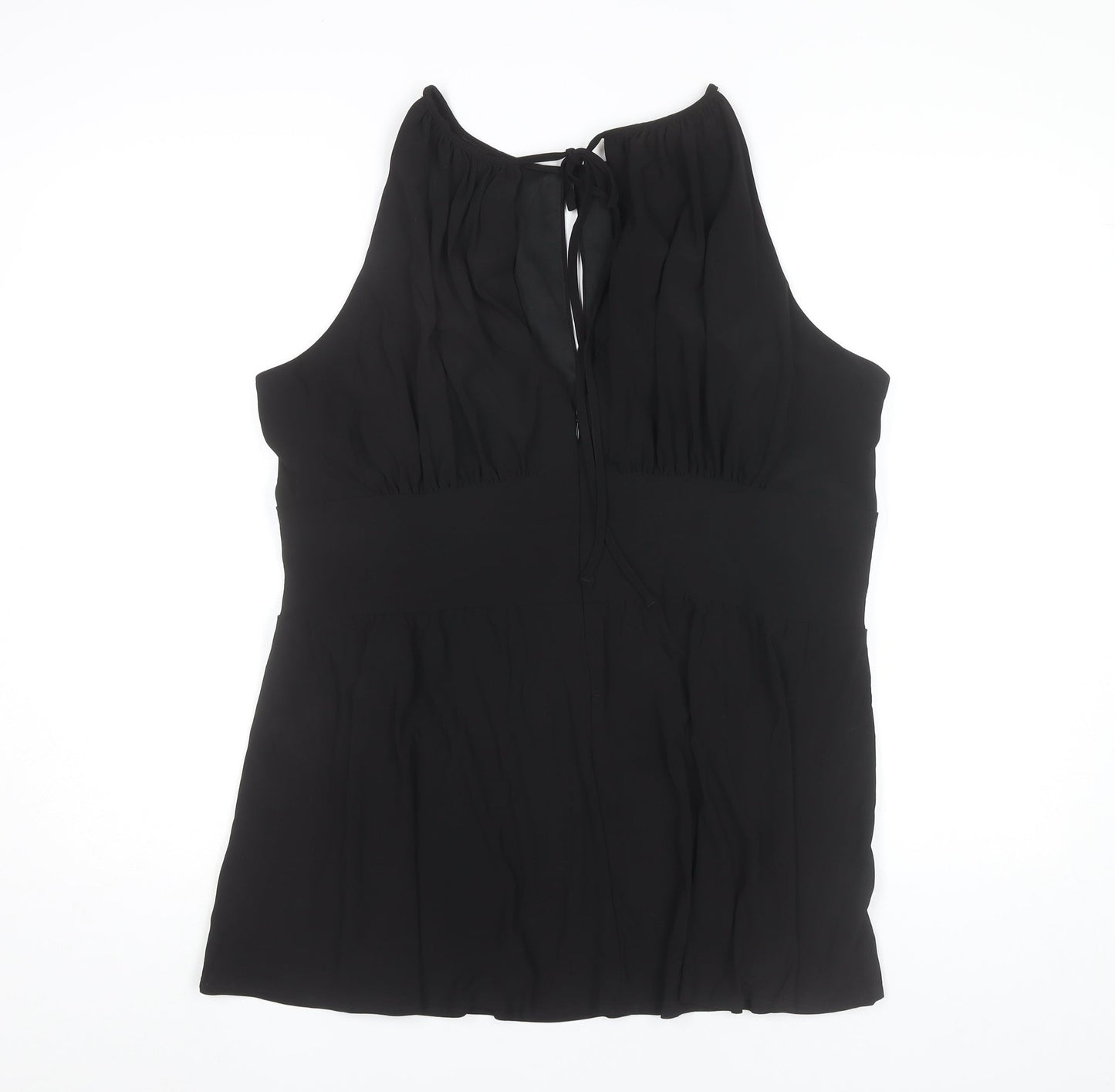 R&M Richards Women’s Black Beaded Halter Tunic Blouse Size 22 Plus