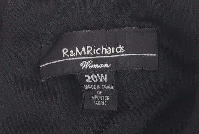 R&M Richards Women’s Black Beaded Halter Tunic Blouse Size 22 Plus