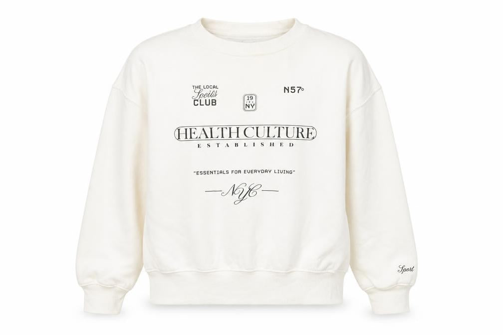 H&M Divided Women’s White Graphic Sweatshirt M Cotton Blend
