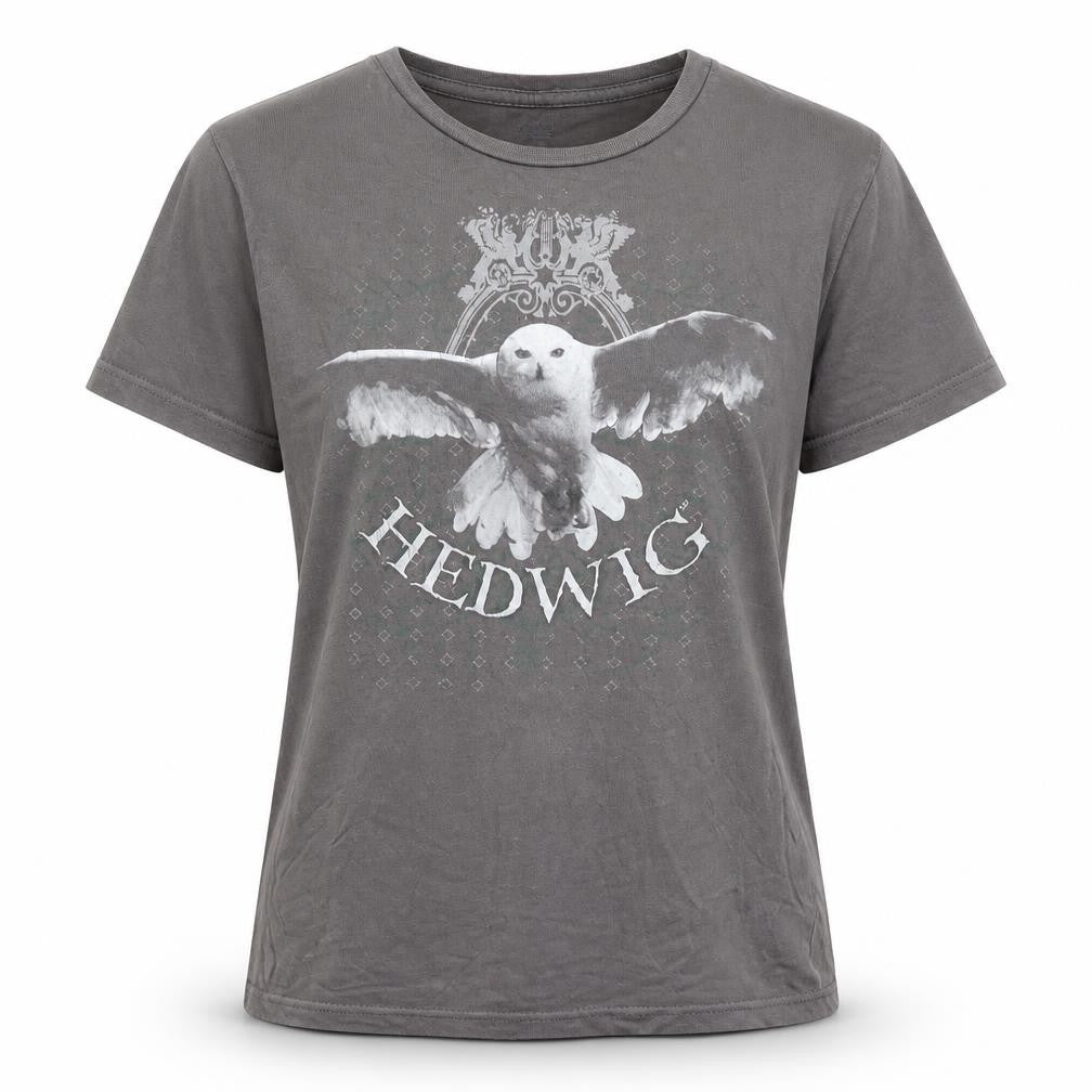 Harry Potter Teens Grey 100% Cotton Hedwig Graphic T-Shirt Size 10