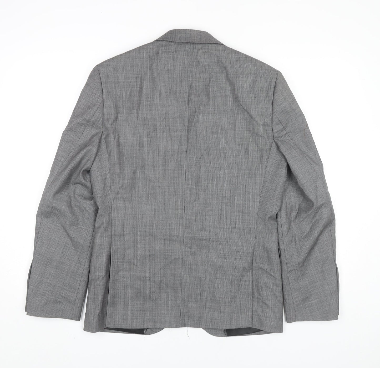 Next Men’s Grey Wool Blend Blazer Jacket 38 Short Formal Suit