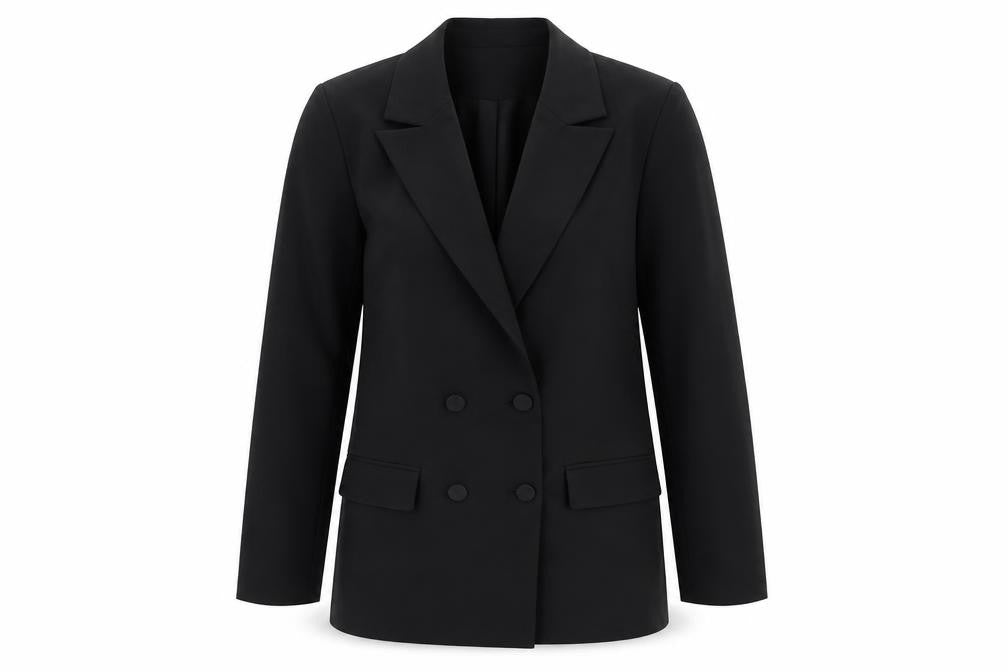 In The Style Women Black Size 8 Double-Breasted Blazer Jacket