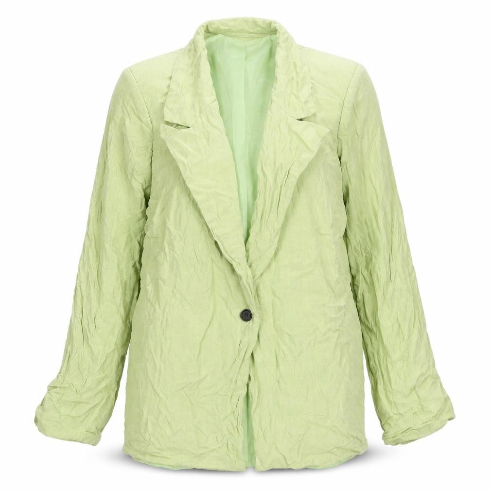 PRETTYLITTLETHING Women’s Green Blazer UK 12 Linen Viscose Workwear