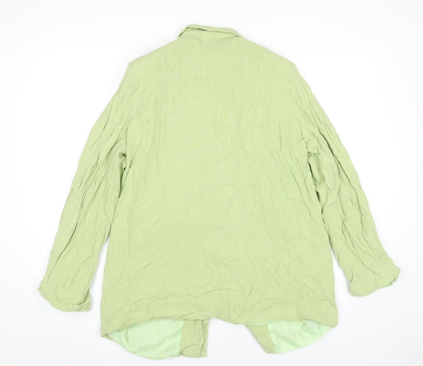 PrettyLittleThing Women’s Green Blazer UK 12 Linen Viscose Workwear