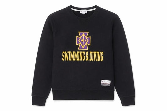 Champion Men’s Black Small Pullover Sweatshirt Swimming & Diving Graphic