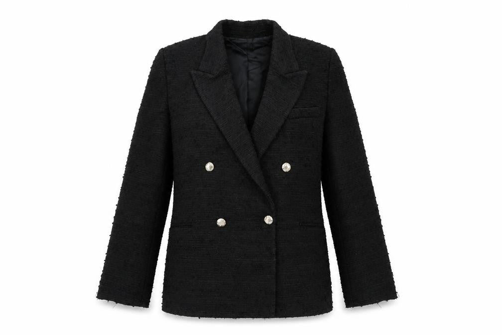 Zara Womens Black Blazer XS Mid-Length Classic Button Jacket