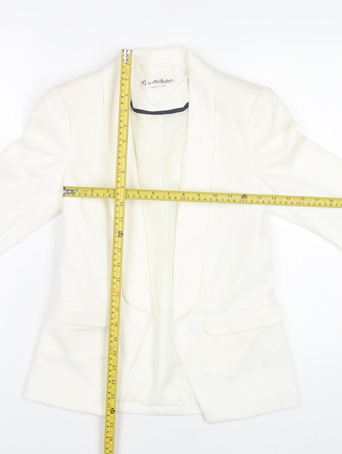 Miss Selfridge Women’s White Blazer UK 6 Classic Smart Jacket