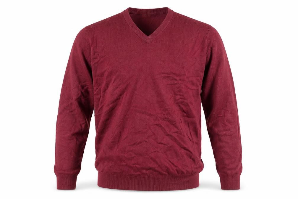 James Pringle Men’s Red V-Neck Knit Jumper L Long Sleeve Pullover