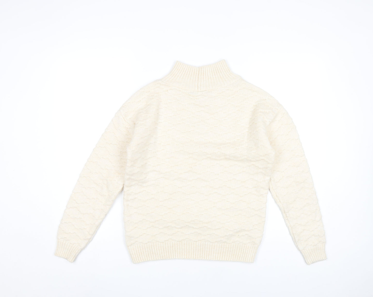 Next Women’s Ivory Mock Neck Knit Jumper XS Long Sleeve