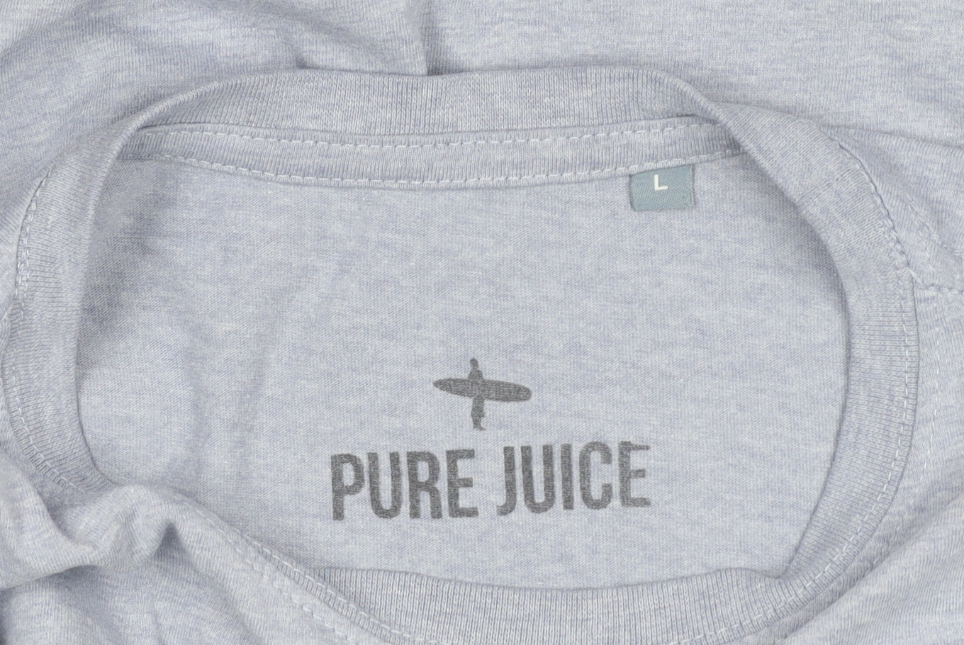 Pure Juice Men’s Grey Graphic Print Crew Neck T-Shirt Size L