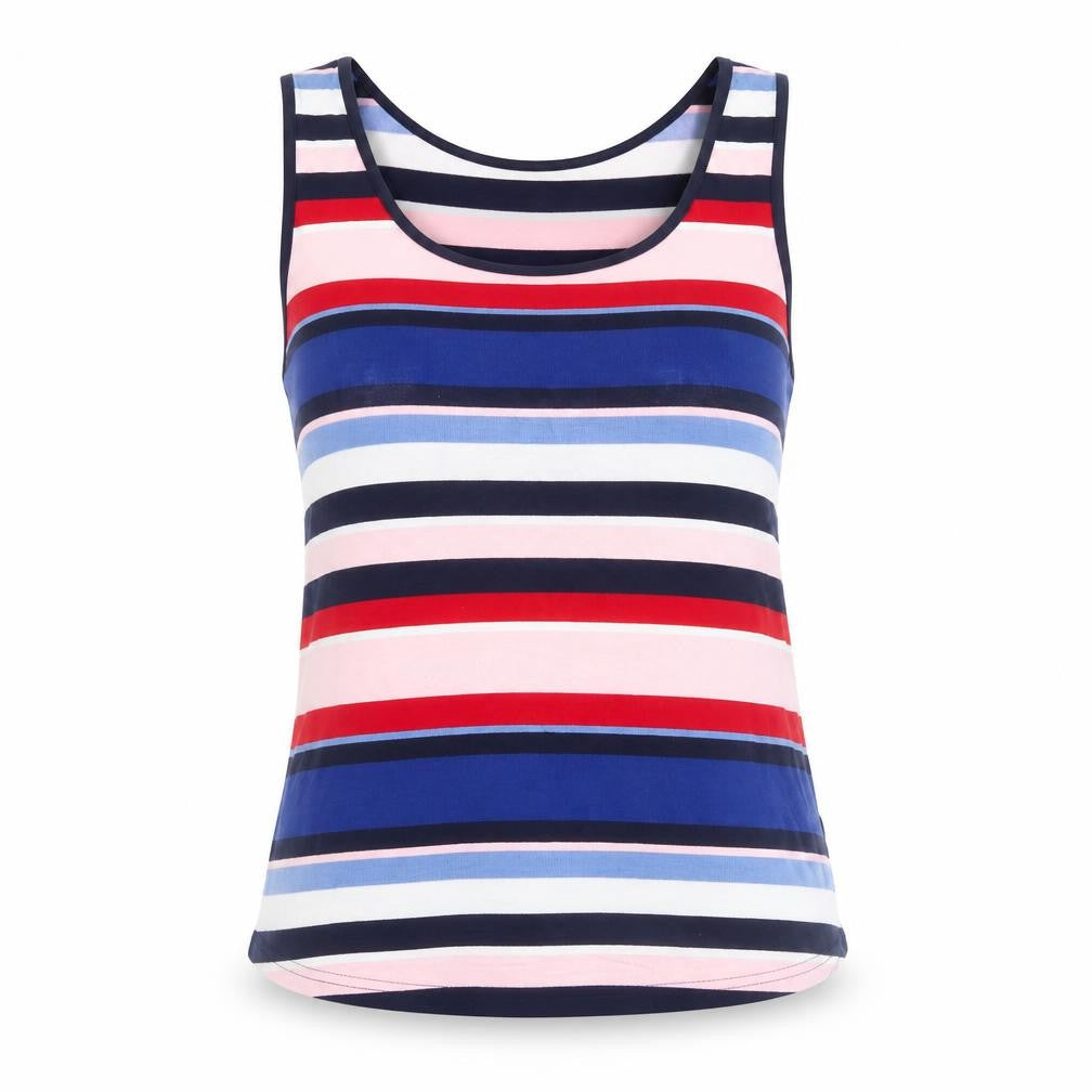 Oasis Womens Multicoloured Striped Tank Top S Scoop Neck