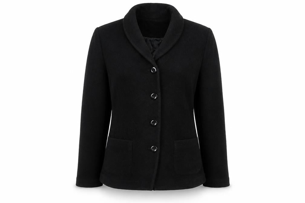 Vanilia Women’s Black Wool Blend Blazer Jacket Size 12
