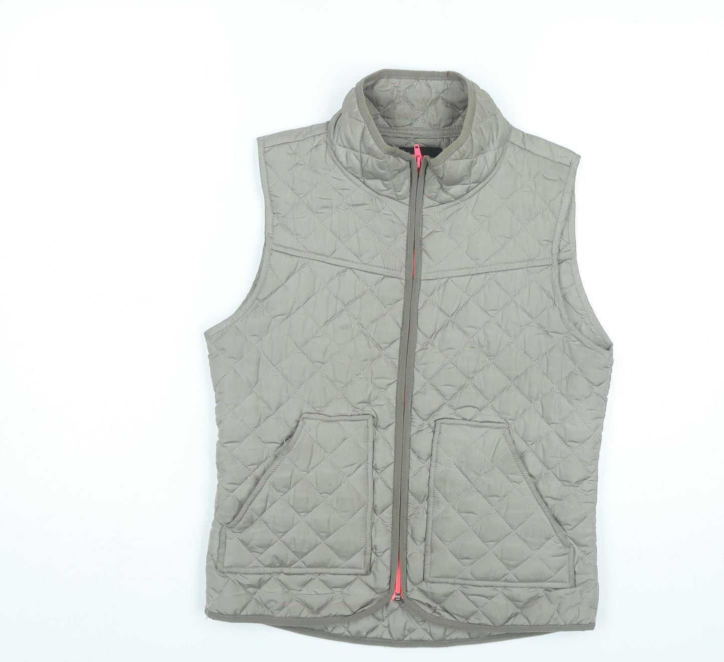 ICHI Womens Beige Quilted Waistcoat Gilet Vest S Lightweight