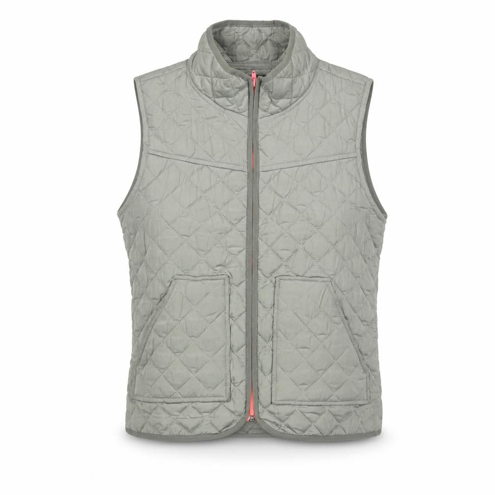 ICHI Womens Beige Quilted Waistcoat Gilet Vest S Lightweight