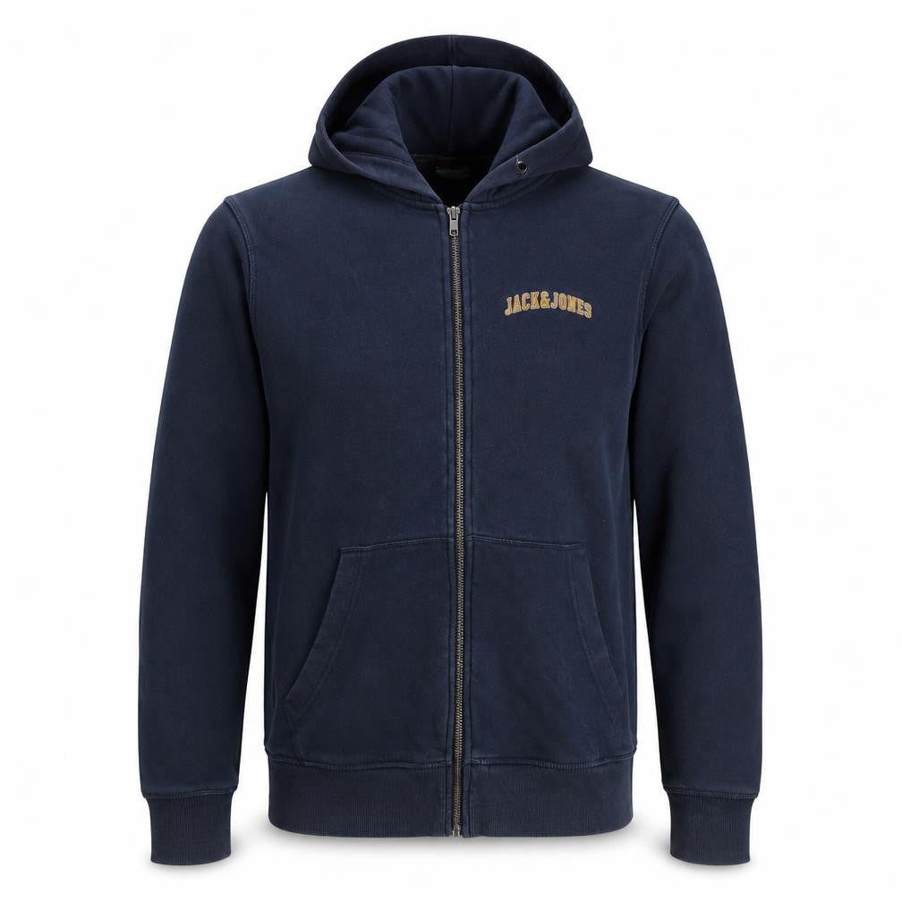 Jack & Jones Men's Blue Full Zip Hooded Jacket Size S