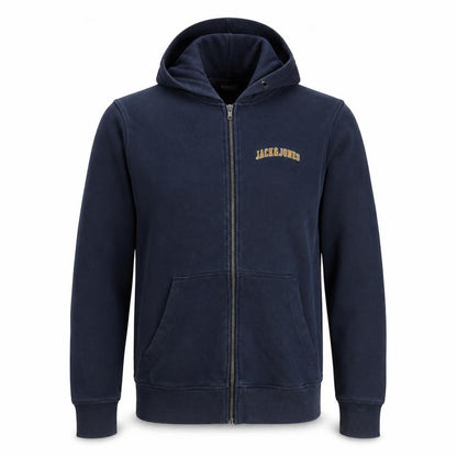 Jack & Jones Men's Blue Full Zip Hooded Jacket Size S
