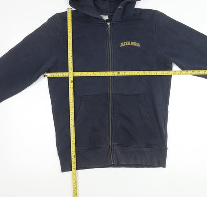 Jack & Jones Men's Blue Full Zip Hooded Jacket Size S